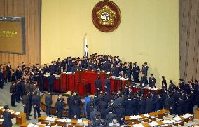 (2)S. Korean parliament passes impeachment motion against Roh