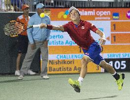 Japan's Nishikori in 4th round match at Miami Open