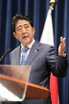 PM Abe at press conference