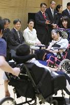 Japan emperor, empress visit facility for disabled