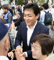 Campaigning for upper house election in Japan