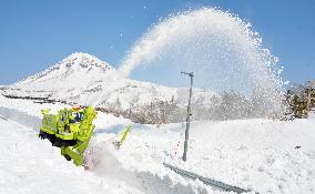 Snow removal work on Shiretoko Peninsula