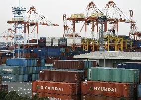 Container terminal in Yokohama