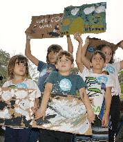 Young people participate in global climate strike