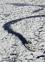 Drift ice off Hokkaido