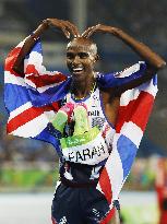 Olympics: Farah celebrates 5,000m victory