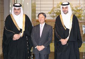 Japanese crown prince meets with Qatari royal family members
