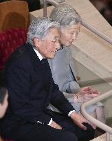 Emperor and empress at music concert conducted by Seiji Ozawa