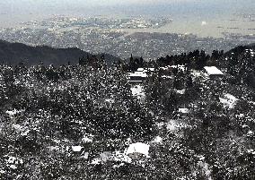 Japan's Mt. Rokko covered with snow