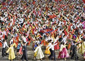 Celebration parade in Pyongyang