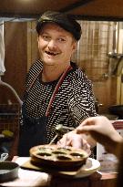 French chef at Fukuoka's famous food-stand alley