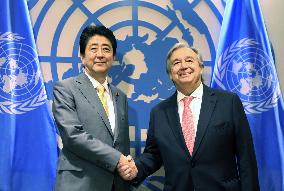 Abe urges Guterres to include Security Council in U.N. reform
