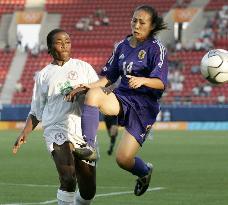 (1)Japan's women soccer team into quarterfinals, despite loss