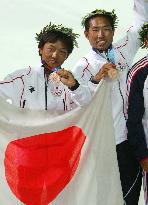 (4)Japan wins bronze in men's 470 double-handed dinghy race