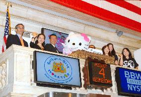 Hello Kitty at N.Y. stock market