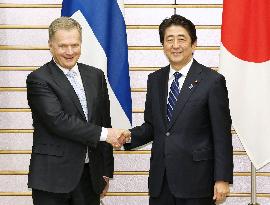 Finland Pres. Niinisto meets with Japan Prime Minister Abe