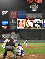 Baseball: Lengthy rain delay in Giants-Dodgers game
