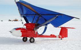 Japanese Antarctic observation team conduct kite plane survey