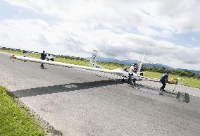 Single pilot solar plane holds test flights in Hokkaido