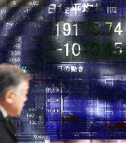 Stock prices in Tokyo