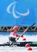 Japan's Seryu competes in women's canoe sprint final