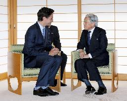 Emperor, empress meet with Canadian prime minister, wife