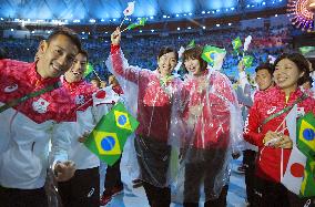 Olympics: Japanese athletes at closing ceremony