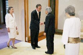 U.N. Secretary General Ban meets with Emperor Akihito