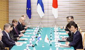 Finland Pres. Niinisto meets with Japan Prime Minister Abe