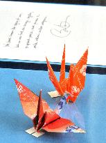 Hiroshima peace museum puts Obama's paper cranes on display