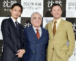 Scorsese at press conference in Tokyo