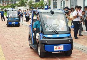 Experiment of self-driving cars held in Okinawa