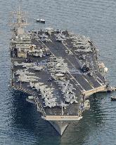U.S. warship Nimitz visits Sasebo