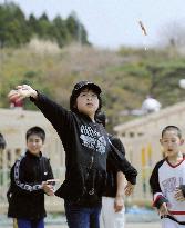 Children playing in tsunami-hit Miyagi