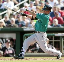 Aoki goes 0-for-3 in spring training game against Indians