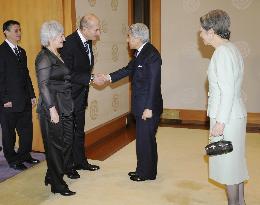 Israeli Prime Minister Olmert meets with Emperor Akihito