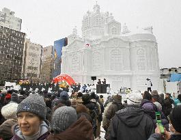 German church at Japan snow festival
