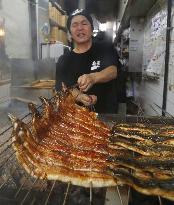 Traditional eel-eating day in Japan