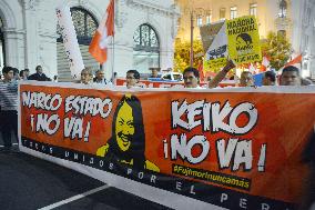 Protests against Peruvian presidential candidate Fujimori