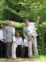 Emperor visits central Japan forest managed by British-born author