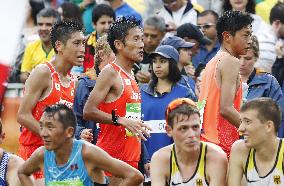 Olympics: Japanese runners in men's marathon