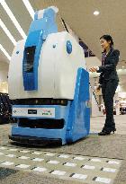 Robot for guiding customers to shops debuts in Fukuoka mall