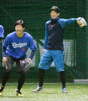 New Dodgers pitcher Maeda opens training to media