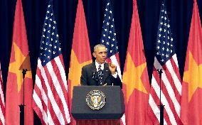 U.S. President Obama makes speech in Hanoi
