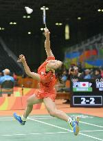 Japan's Okuhara wins in women's badminton singles 1st match