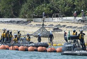 Japan begins seawall work for controversial U.S. base in Okinawa