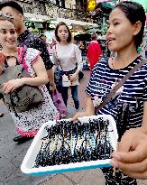 Fried scorpions sold in Bangkok