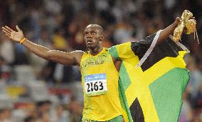 Usain Bolt of Jamaica wins men's 100m final in world record 9.69