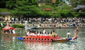Ancient imperial boat celebration reenacted in Kyoto