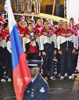 Russian delegation arrives at athletes village